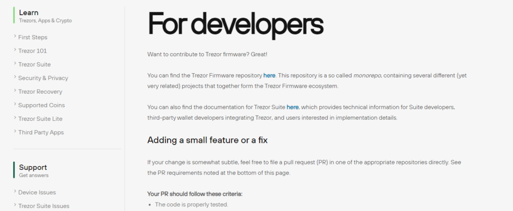 Trezor API